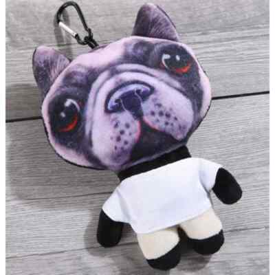 Mad Dog Pug Jumbo Stuffed 3D Key Fob Keyring