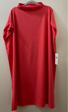 NWT 168 Eileen Fisher Watermelon Organic Cotton Funnel Neck Dress XL