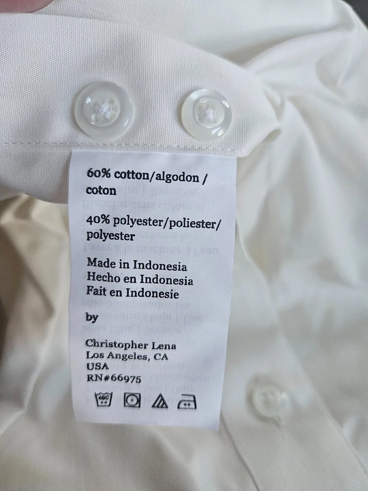 TALLA 22 TALL MODENA (NUEVO) Camisa de Vestir Blanca Off Manga Larga Lote #34 Foto 3 de 4