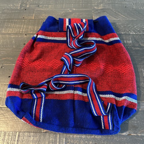 New England Patriots Woven Mexican Baja Backpack Tote, Embroidered - Picture 5 of 9