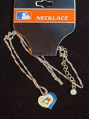 Aminco Toronto Blue Jays MLB Sports Team Logo Charm Gift Glitter Heart Necklace