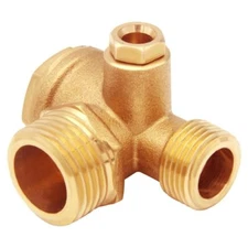 Solid Brass 3-Port Air Compressor Check Valve M10*1 x G3/8" x G1/2" Male Fema...