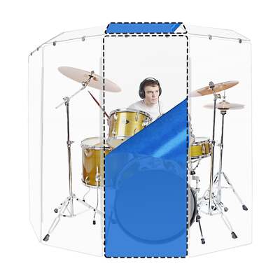PENNZONI Single Drum Shield Acrylic Panels w/ Deflectors & Living Chrome Hinges
