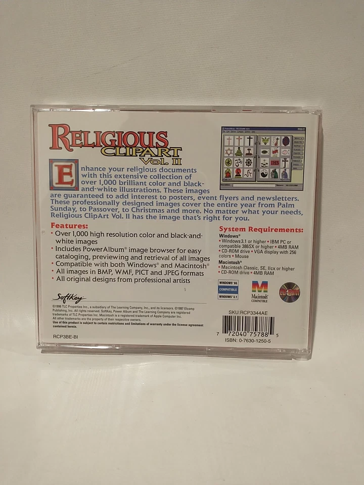 Vintage Religious Clip Art Vol II  Mac CD ROM  Windows 3.1 /95 and Macintosh - Image 2 of 4