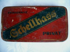 " Schellhass privat " - alte Tabakdose - Blechdose - Blechschachtel