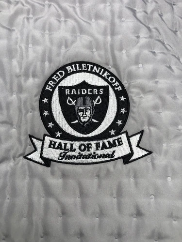 Oakland Raiders Jacket Men’s Large Fred Biletnikoff Foundation HOF Field Coat image 5