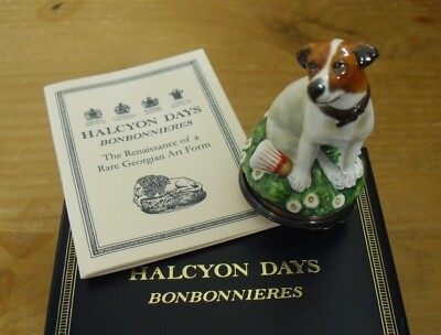 Box Halcyon Days Jack Russell Terrier Bonbonniere - 2 5/8'' (6,5 cm)