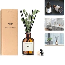 Natural Glass Reed Diffuser - 4oz Eucalyptus & Lavender for Home and Office