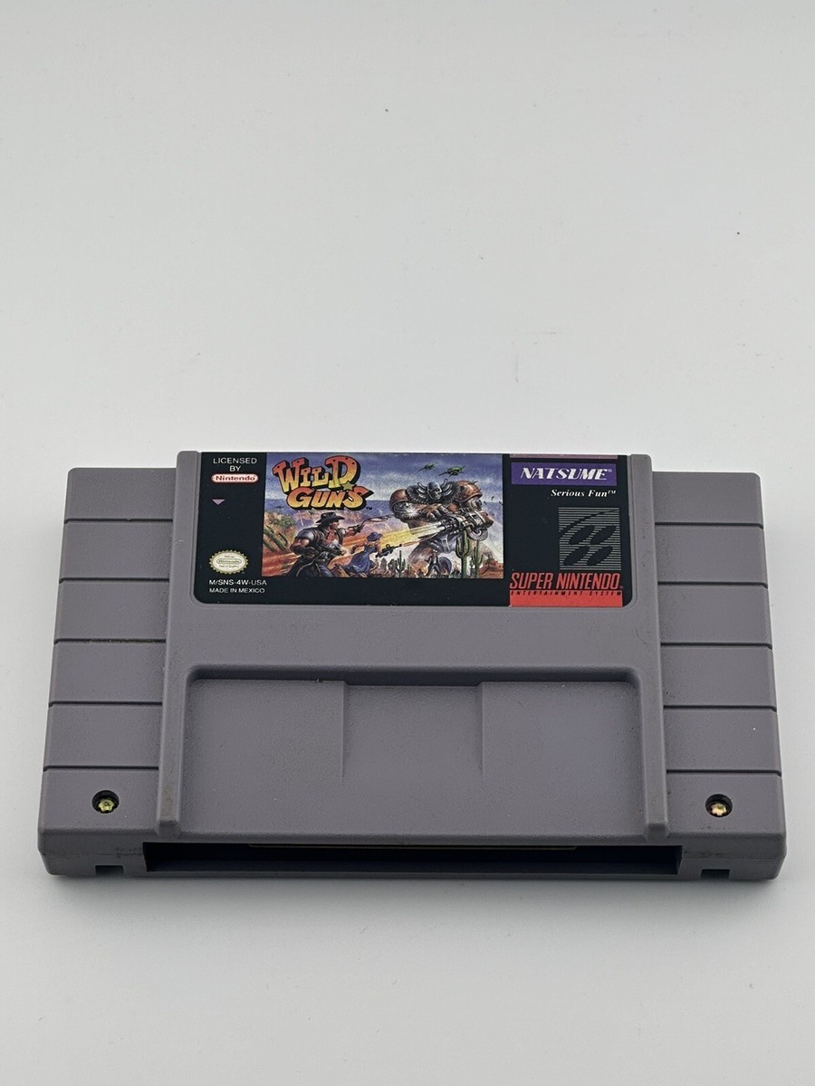 Wild Guns Super Nintendo SNES No Manual (Damaged Faces on Box