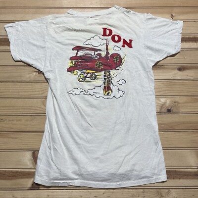 Vintage 1975 Red Baron Bomber Roach Art RC Flyers Ringer Shirt Size Medium
