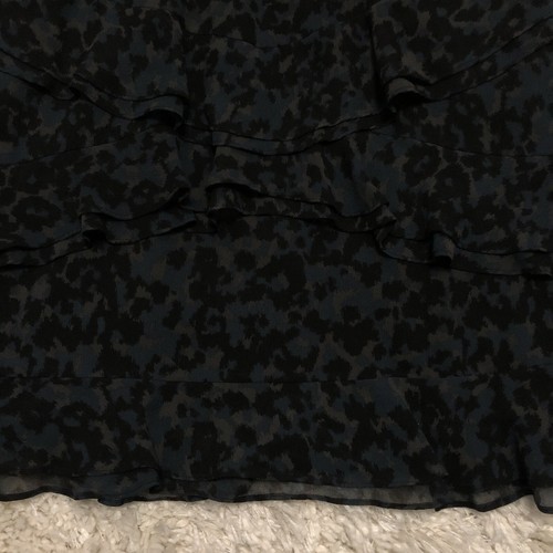 MADEWELL Radiant Tiered Dress Sz 4 Blue Black Whimsigoth Animal Print Ruffle - Picture 13 of 14