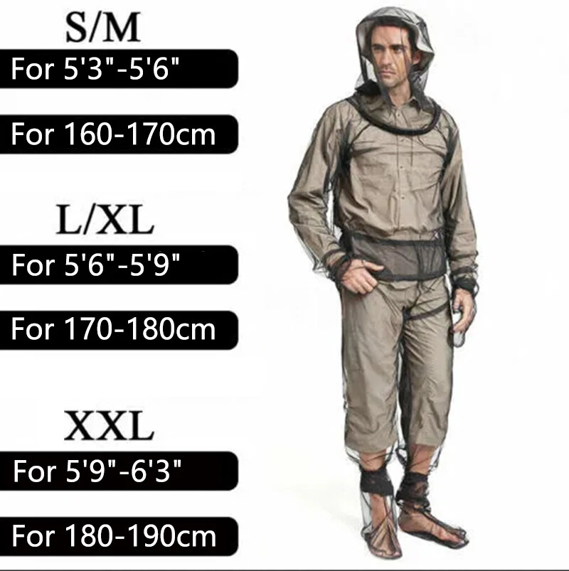 Outdoor Bug Wear Anti Mosquito Suit Jacket Mitts Pants Socks Net Yarn Mesh Cloth - Image 2 of 4