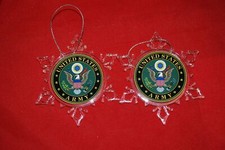 Army Clear Plastic Large or small Snowflake Shaped Ornament