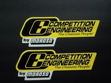 Lot of 2 COMPETITION ENGINEERING by MOROSO  racing decals stickers NHRA NASCAR