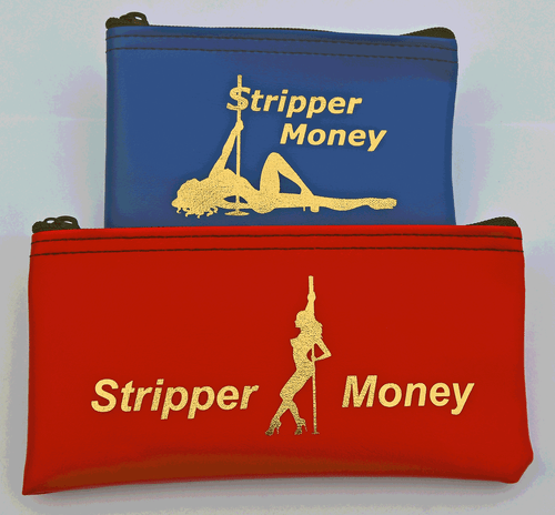 Pole Dancer Stripper Exotic Performer Cash Purse Twin Pack Money Bag - Picture 10 of 12