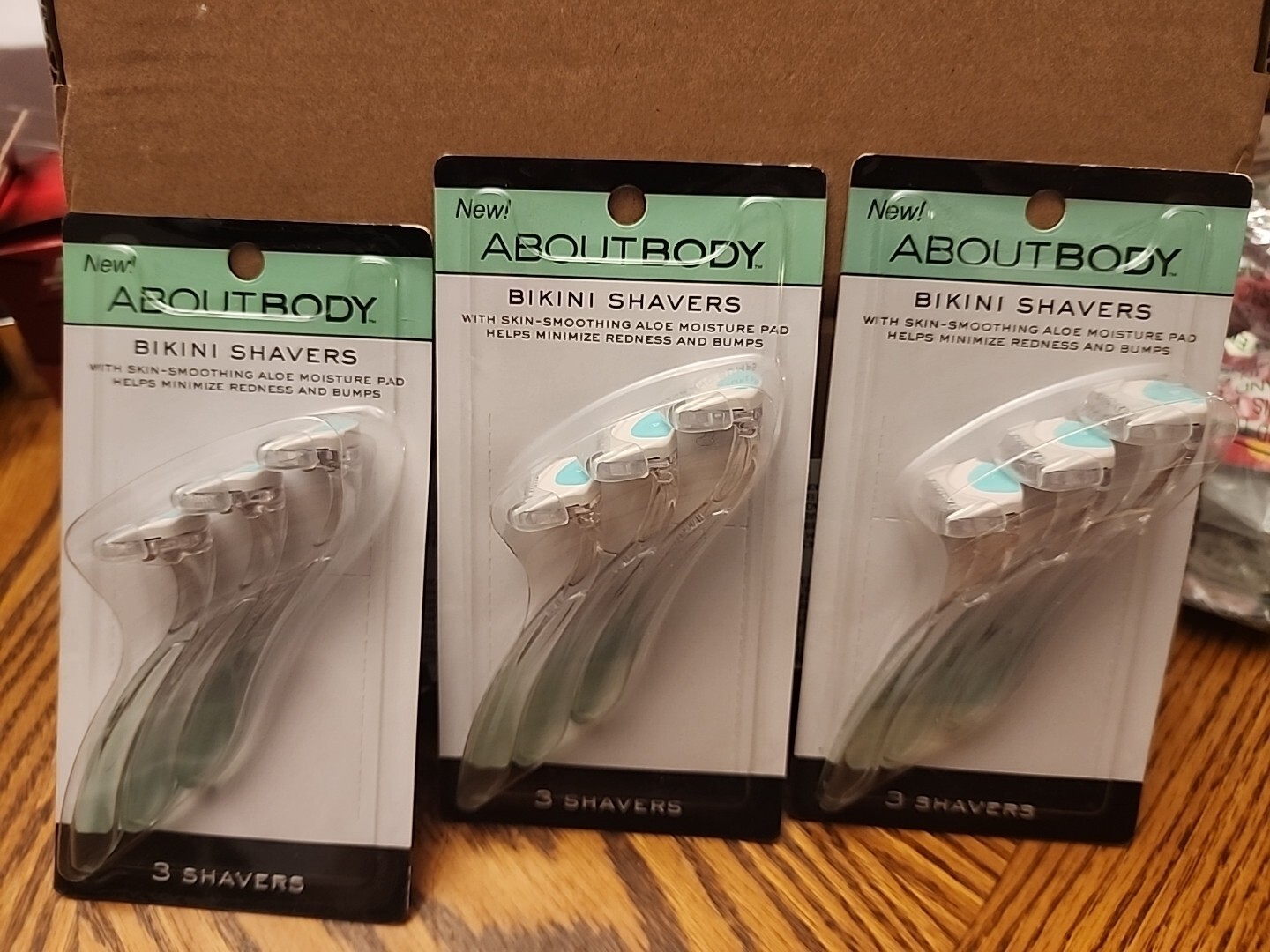 Bikini Shave & Trim About Body 3 Packs of 3 Shavers New in Package-image