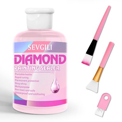 Diamond Painting Sealer Kits 120ML with Brushes Diamond Art Sealer Pu...