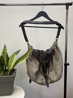 ISABEL MARANT Tweed Crossbody Bag Unisex Wool/leather  Brown Avant Garde 