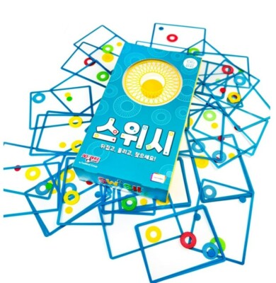 Swish Card Board Game Speed Brain Shape Matching Transparent Card Puzzle Game