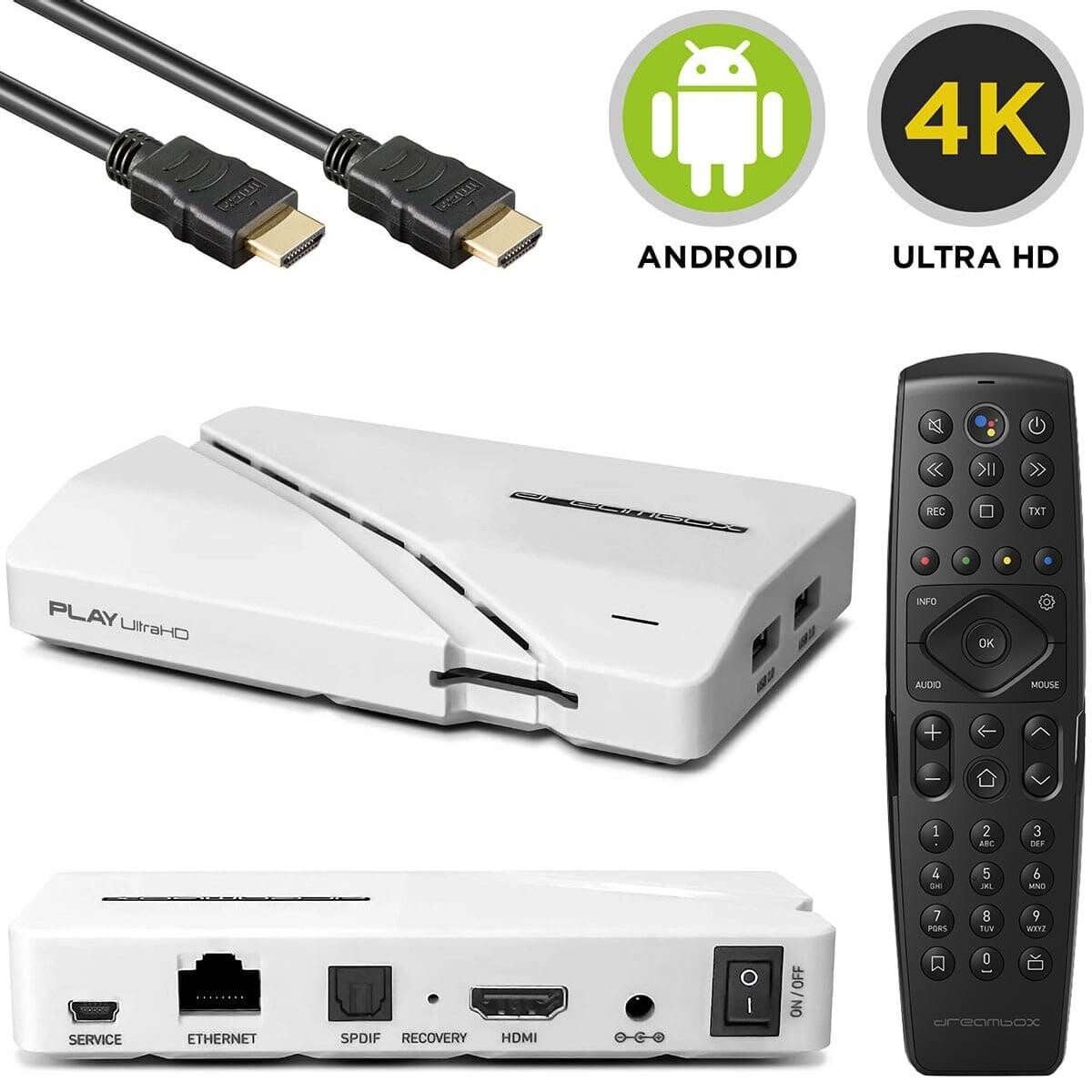 DreamTV Mini Play Ultra HD - IPTV Streamer Android 9.0 - 2GB RAM 16GB - Dual WiFi E Bluetooth - 4