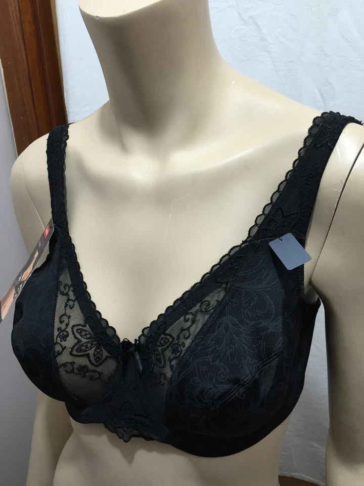 Nuevo con etiquetas Sujetador de encaje Berlei negro con aros y elevación talla 20E para mujer Y303WB precio de venta sugerido por el fabricante $70 Foto 4 de 4