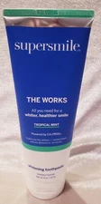 SUPERSMILE The Works Whitening Toothpaste TROPICAL MINT 8 oz Sealed Exp 03/2025