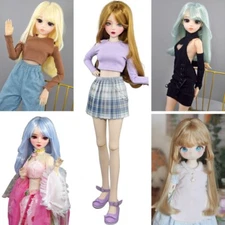 Peluca Bjd 1/3 1/4 1/6 Peluca Suave Cabello Hermoso Flequillo 3 Capas Juguetes