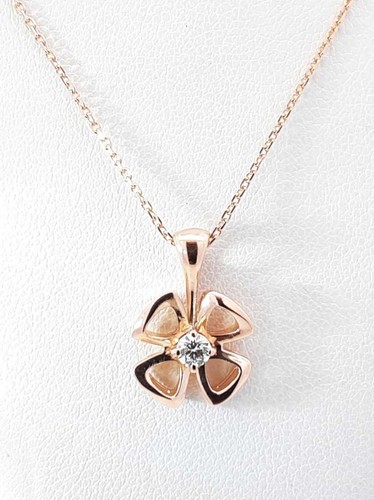Bvlgari Fiorever Diamond & 18 Rose Gold Pendant Chain 4.2g 18 Inch Fw0726wpxdu