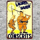 Tin Metal Signs Home Décor "Vintage Laurel And Hardy 'Conscrits' Classic Comedy
