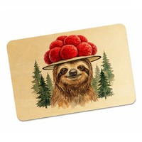 Faultier Mit Bollenhut Postkarte Aus Holz Schwarzwald Motiv