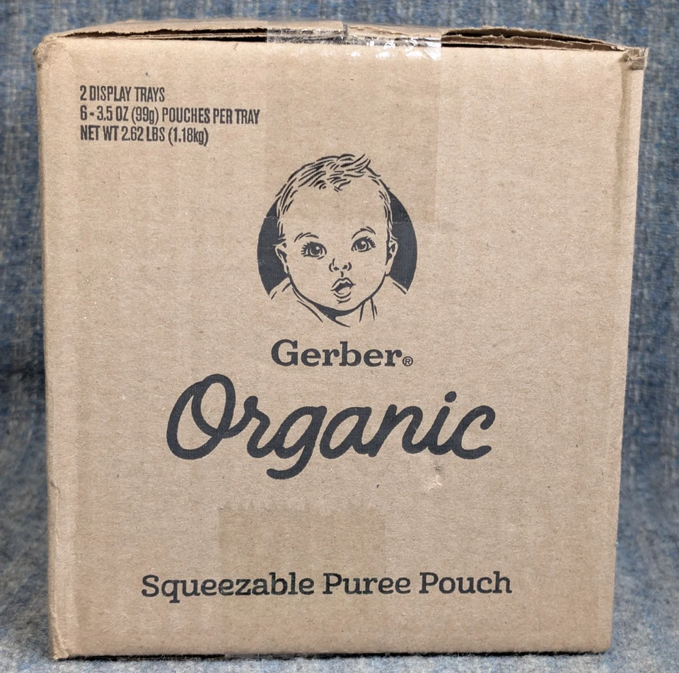 Gerber Organic Fruit Banana Mango 12- 3.5 Oz Pouch Factory Sealed Case Exp 11/26 - Image 3 of 4