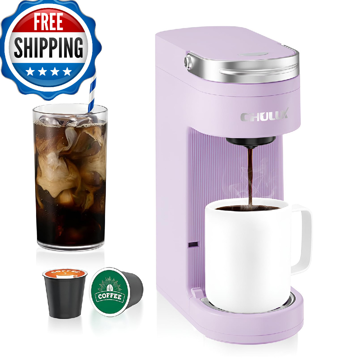 For K Pods, One Cup Coffee Maker Fits 7.3"