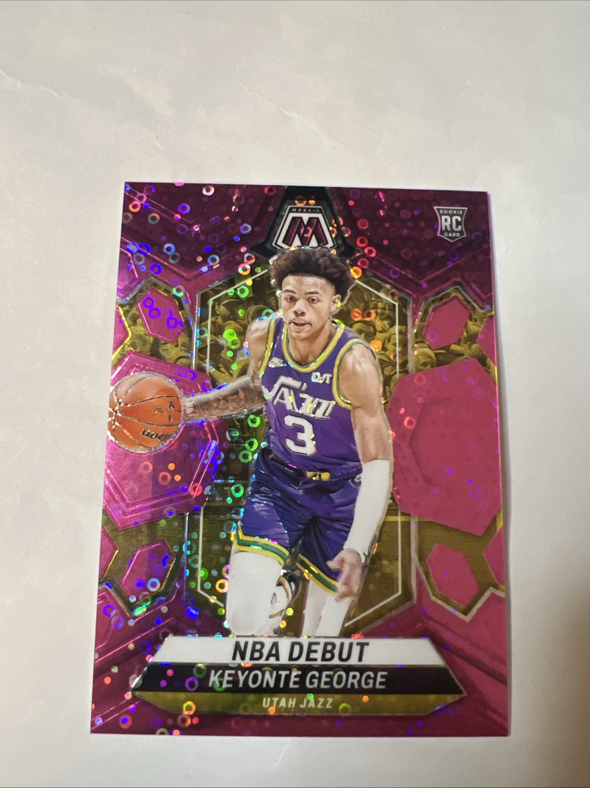 Keyonte George 2023-24 Panini Mosaic Pink Fast Break /20 #251 RC 