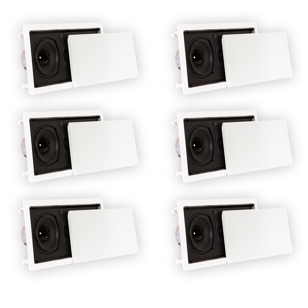 Theater Solutions TSLCR5 Flush Mount Speakers Dual Woofer In