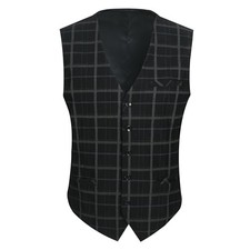 Men's Slim Fit Suit Vest for Business Casual, Lightweight and X-Large Black