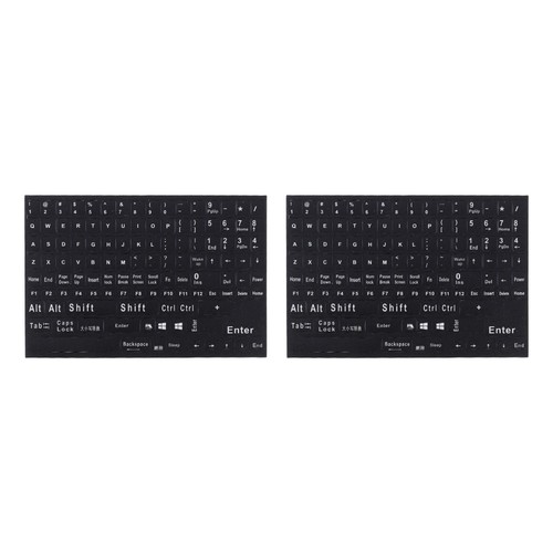 2 Sheets English Keyboard Stickers Universal Computer Replacement Letter