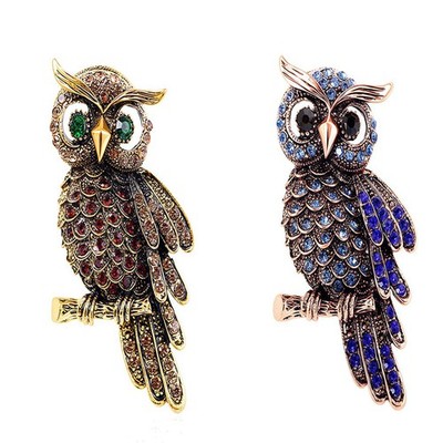 Exquisite and Shiny Owl Brooch, Women's Clothing Accessories add a Touch of Char