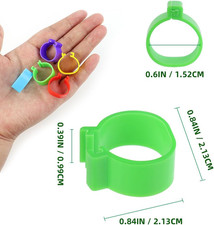 100 PCS Chicken Identification Band 5Color Chicken Leg Rings 16mm Poultry Foo...