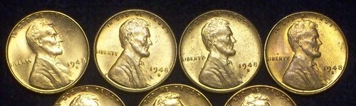 (4) 1948-S UNC - LINCOLN WHEAT CENT - WITH ISSUES - NICE DETAILS - SEE PICS!