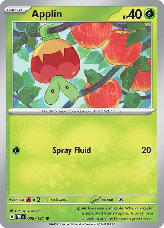 Applin - 009/131 - Common (Near Mint) Prismatic Evolutions - Grass Pokémon