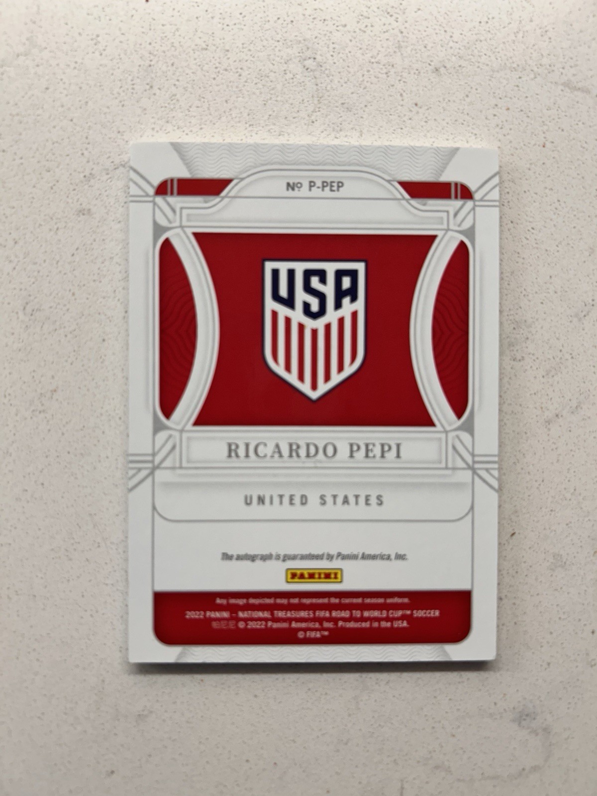 2022-23 Panini National Treasures RICARDO PEPI /99 Rookie RC Auto #P-PEP ⚽️🇺🇸 view 2