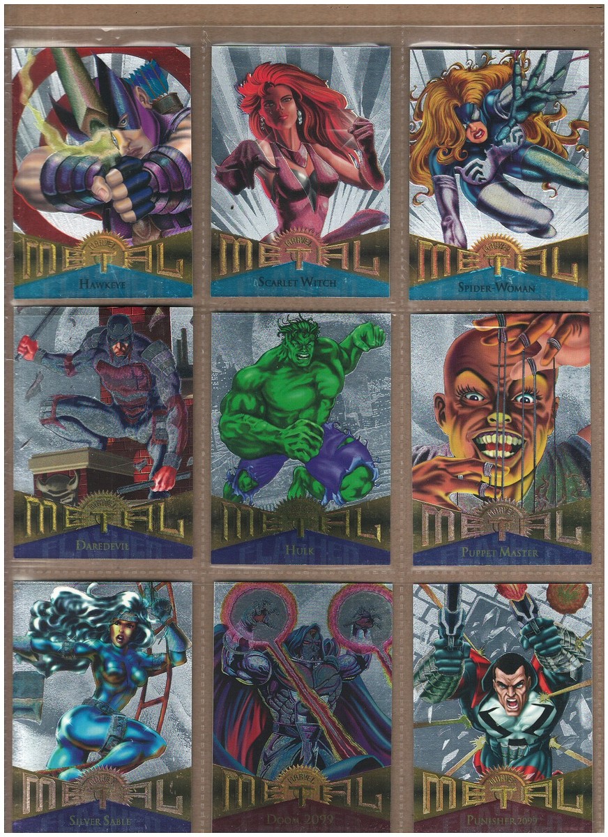 1995 FLEER MARVEL METAL SILVER FLASHER PARALLEL CARDS SINGLES