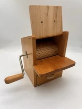 Cantoni Italy Wood Parmesan Cheese Grater Vintage Hand Crank Rotary Grater Clamp