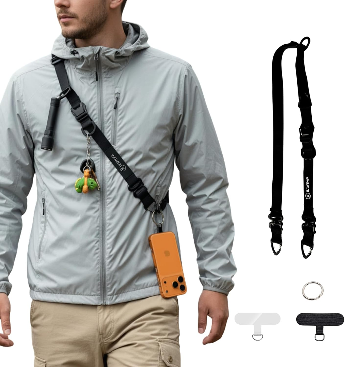 Outdoor & Travel Phone Lanyard with Multiple Attachment Points, Heavy-Duty  Cross
