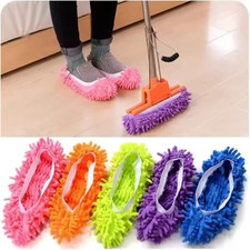 Chenille Dust Mop Slippers Home Floor Cleaning Mopping Shoes Water Uptake
