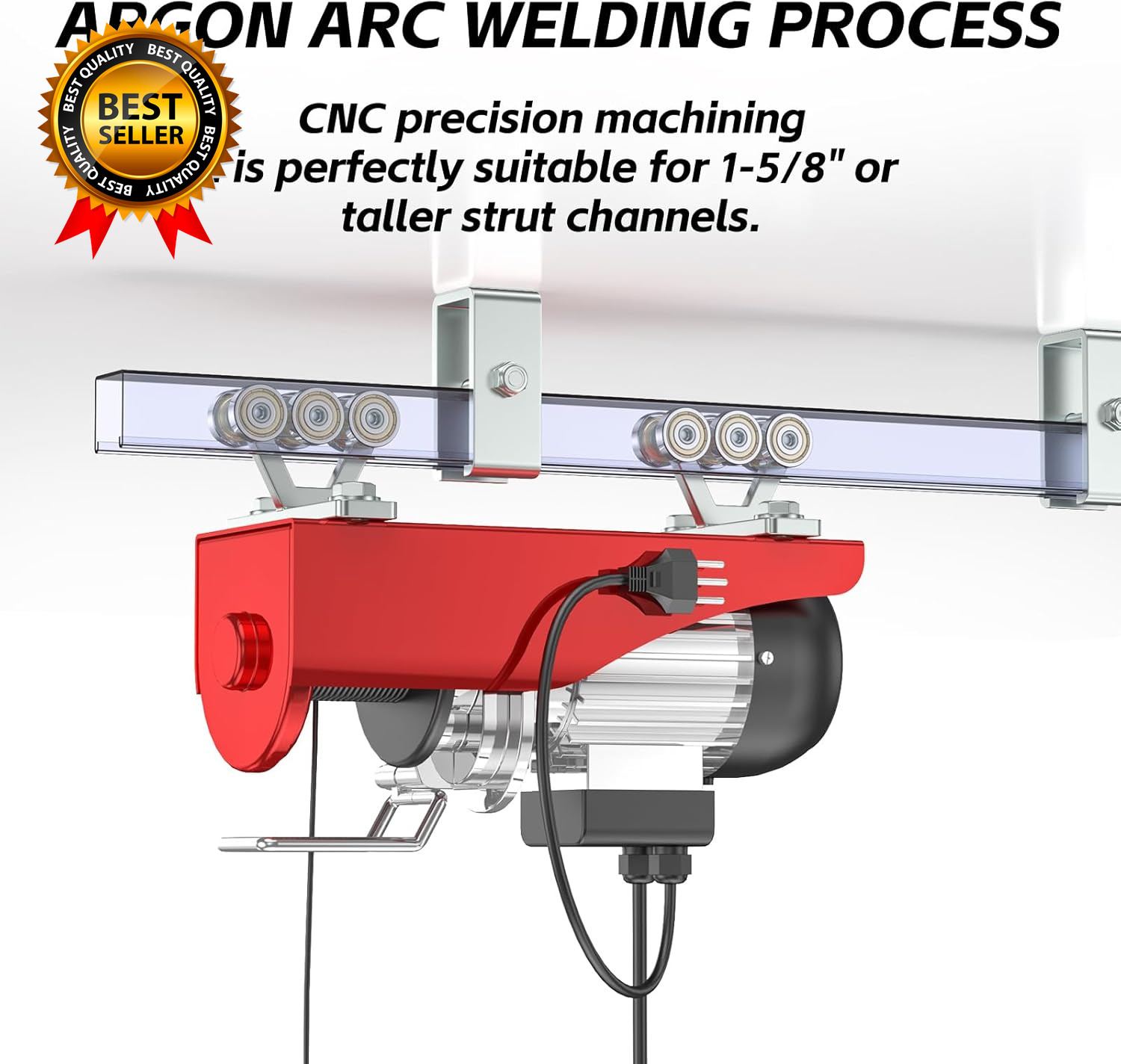 6 Wheel Hoist Trolley with Rollers - Strut Trolley Assembly for Electric Hoist -