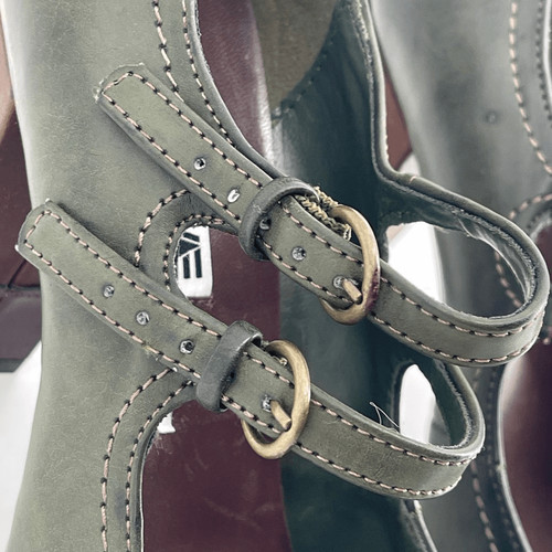 Vintage American Eagle Olive Green Double Strap Mary Jane Block Heels Size 9, Size 9, $21 - Photo 6