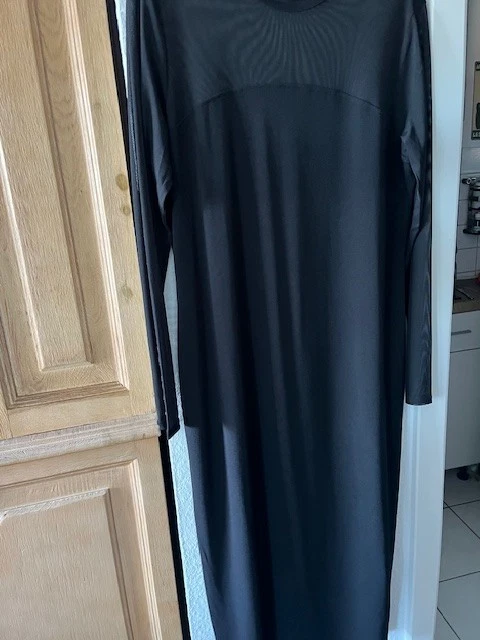 H&M MAXIKLEID GR. XL SCHWARZ, SCHLICHTES  SEXY ETUIKLEID, DURCHSICHTIGE DETAILS - Bild 2 von 4