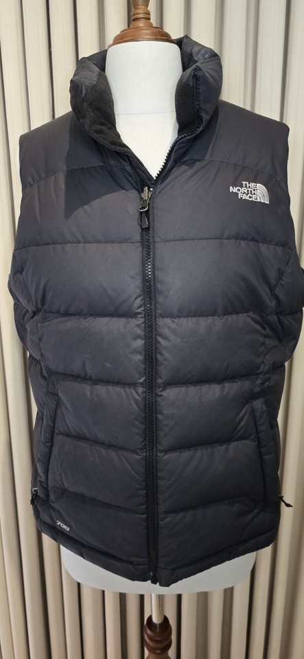 The North Face 700 Down Puffer Vest Women's 10 M Medium Black Gilet Body Warmer