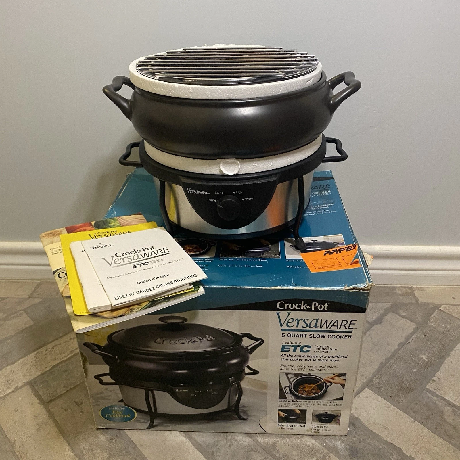 Versaware Rival Crock Pot Slow Cooker Stoneware 5 Qt SC7600 NEW IN BOX
Opens in a new window or tab